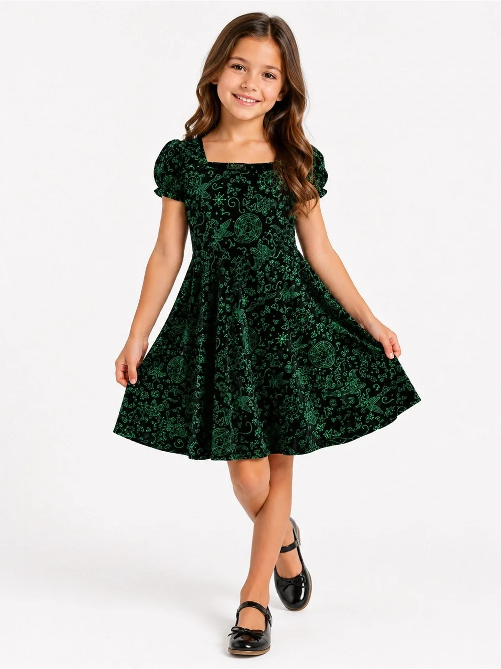 Wicked A Collection from Paul Tazewell Girls Graphic Fit & Flare Dress Size 8